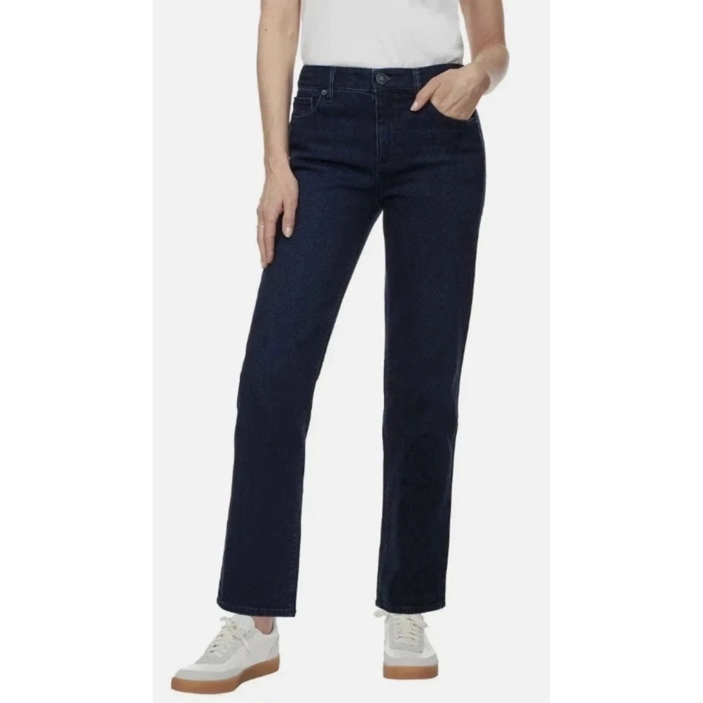 Hudson Los Angeles Women's Straight Leg Stretch Jean Midrise, Dark Blue, Size: 4